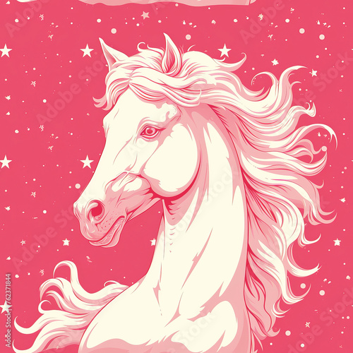Horse Pattern Tile for seamless backgrounds and for filling surfaces, ai generated