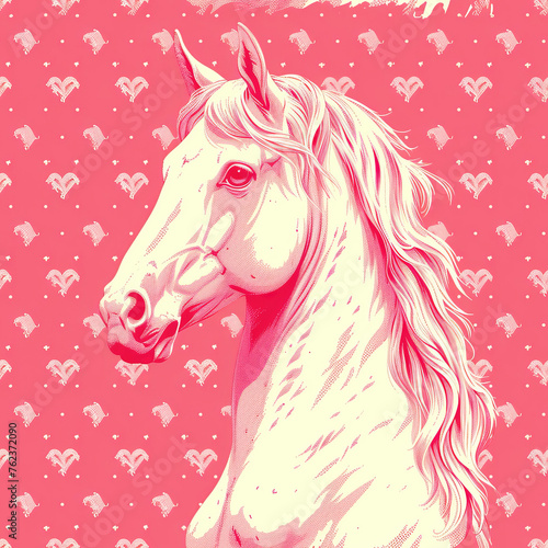 Horse Pattern Tile for seamless backgrounds and for filling surfaces, ai generated