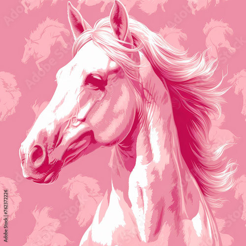 Horse Pattern Tile for seamless backgrounds and for filling surfaces, ai generated