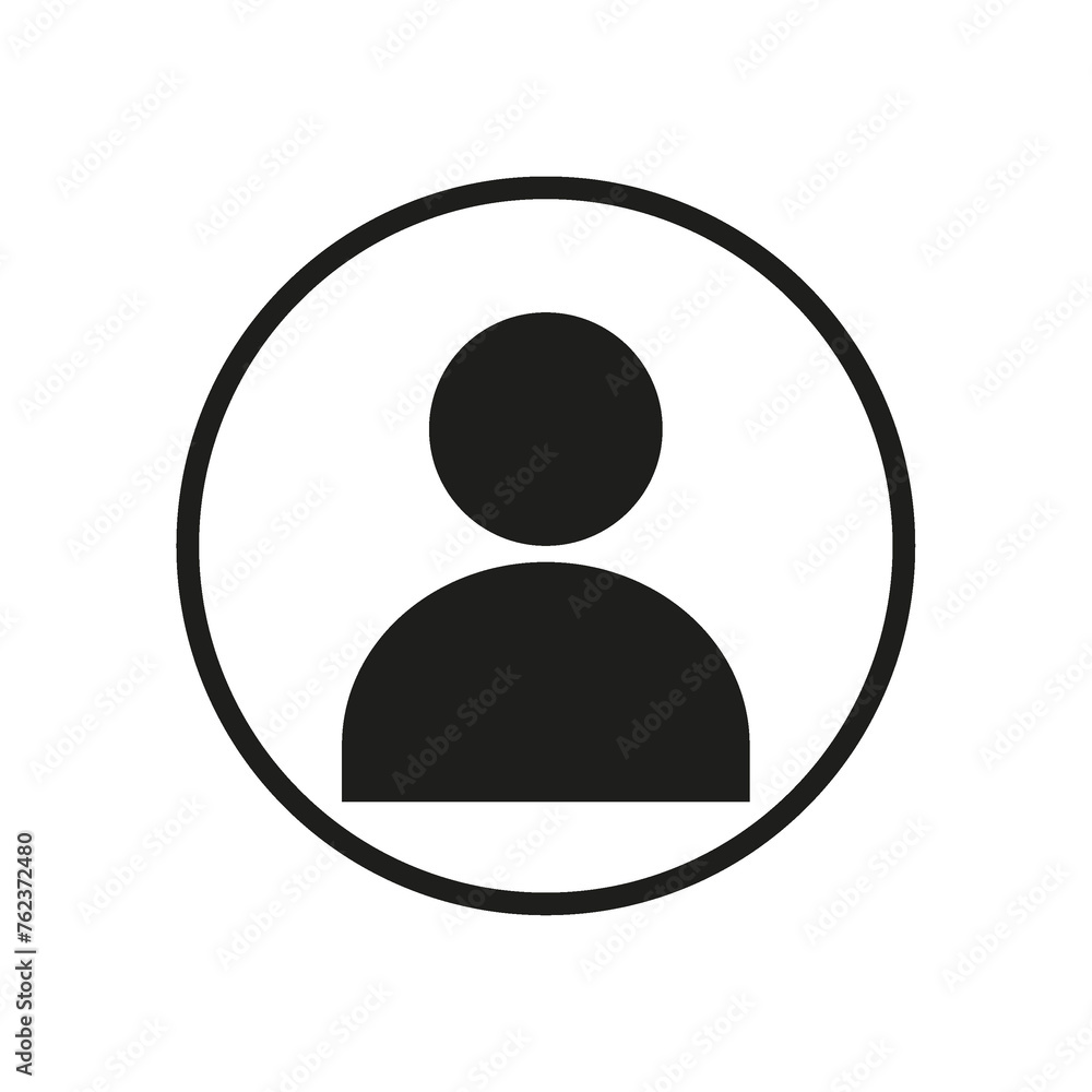 Flat illustration in white color in a black circle. Avatar, user profile, person icon, gender neutral silhouette, profile picture. Suitable for social network profiles, icons, screensavers... Flat illustration in white color in a black circle. Avatar, user profile, person icon, gender neutral silhouette, profile picture. Suitable for social network profiles, icons, screensavers...
