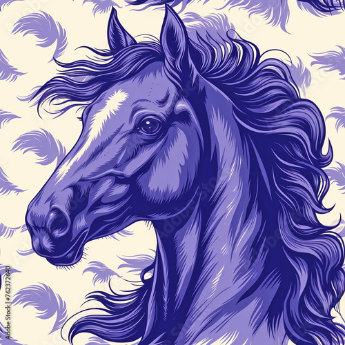 Horse Pattern Tile for seamless backgrounds and for filling surfaces, ai generated