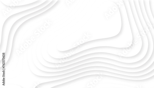 Abstract paper cut white background. Topographic canyon map light relief texture, curved layers and shadow. Material design concept background illustration. abstract curve line white background.