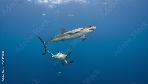 A Hammerhead Shark Circling A Bait Ball Upscaled 11