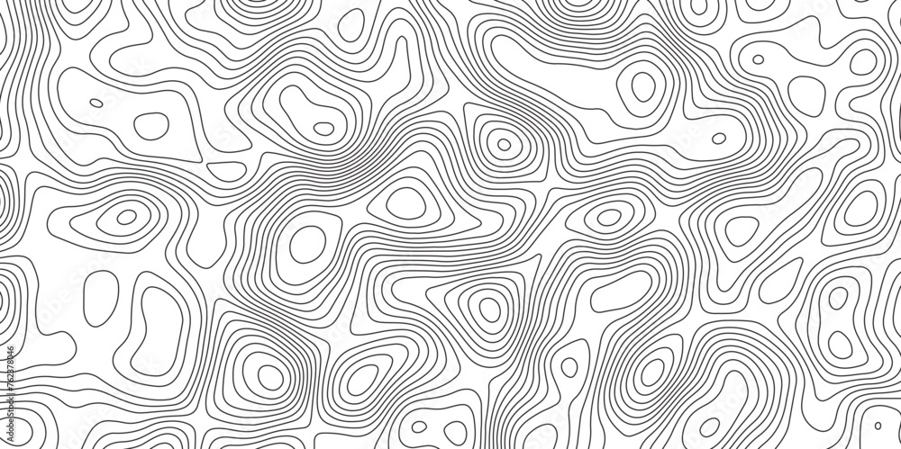 Abstract topographic contours map background. Ocean topographic line map with curvy wave isolines vector.  
