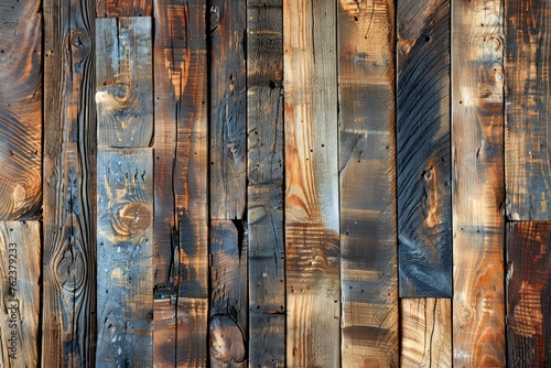 Rustic Reclaimed Wooden Planks Background with Varied Textures and Patterns