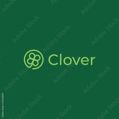 Simple clover leaf logo design modern concept
