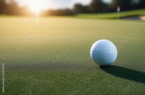 a golf ball on a green field
