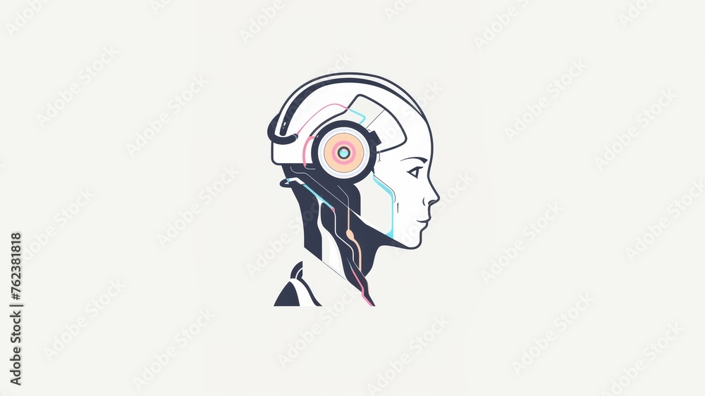 create a logo to be used in instagram. minimalist logo depicting a future with AI with a white background 