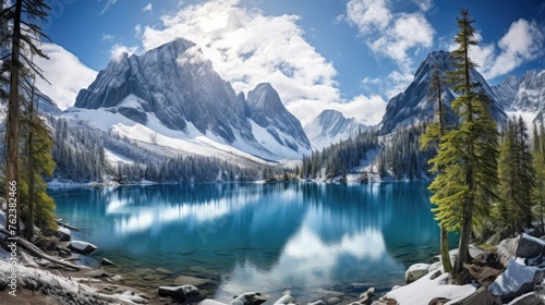 Stunning blue lake at a high elevation