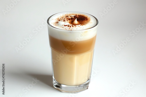 Cup of latte isolated on white background 