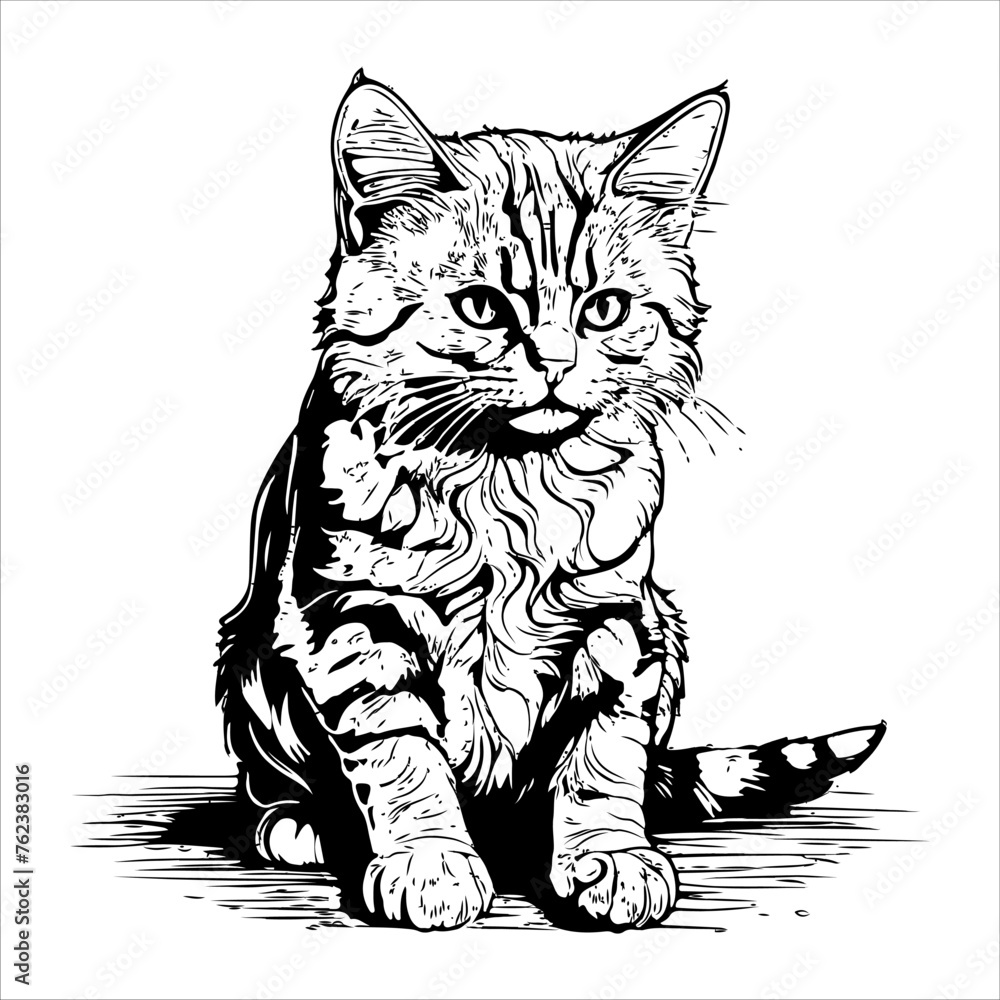 Highly detailed cat illustration. Highly detailed cat illustration.