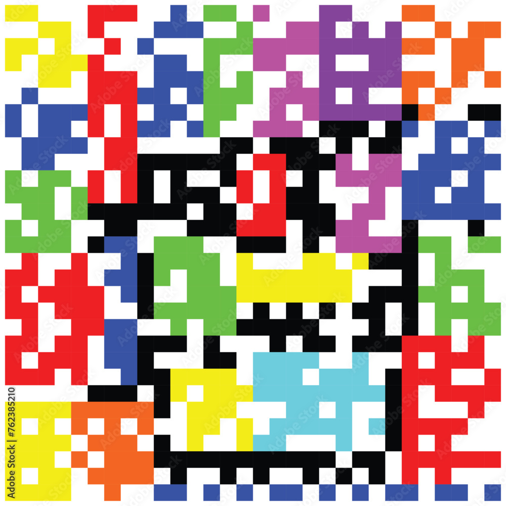 Fototapeta premium Abstract background with colorful pixel pattern. Vector illustration. Eps 10. Simple pixelation background abstract illustration in flat style. Graphic design template elements.