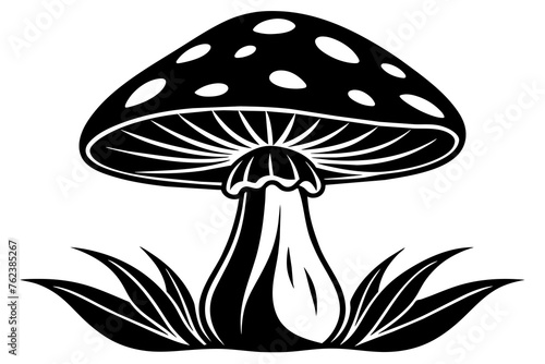 mushroom silhouette vector illustration