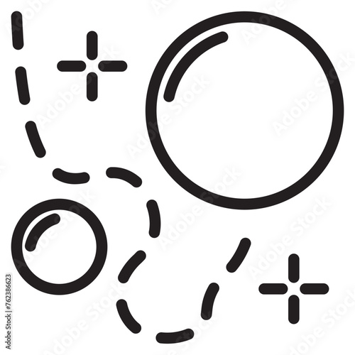 Bubbles flat, Soap foam, fizzy drink, oxygen bubble pictogram, effervescent effect vector illustrations, outline signs.