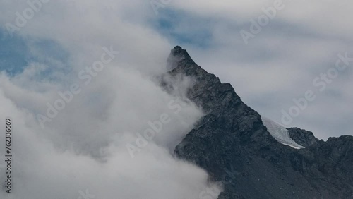 Closeup timelapse of clouds formations on Pizzo Ferrè in Madesimo - Italy (ID: 762386669)