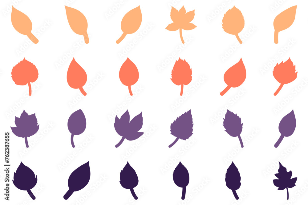 Leaf set icon. Nature vector