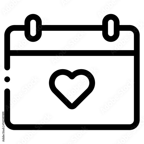 calendar with love sign icon