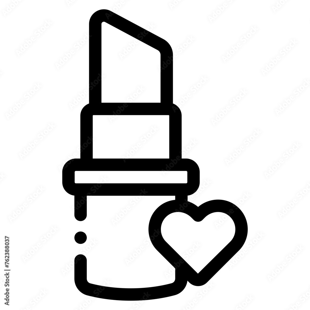 lipstick with love sign icon lipstick with love sign icon