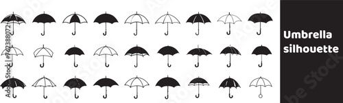 Umbrella icon set style silhouette