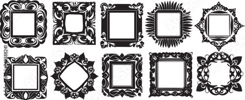 Set frames. Hand drawn vector illustration	