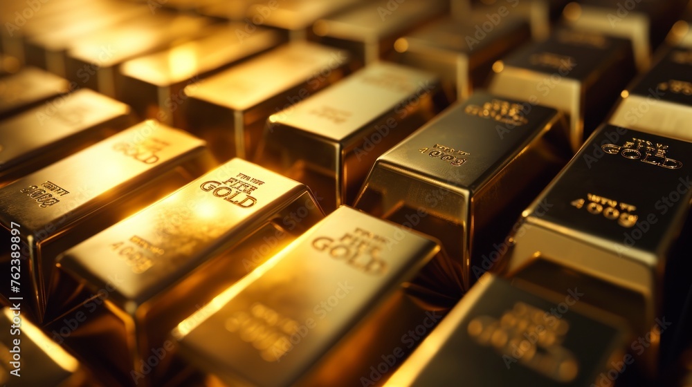 gold bullion in a large gold reserve in a federal bank gold bullion in a large gold reserve in a federal bank