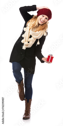 Young Woman with Gift Box