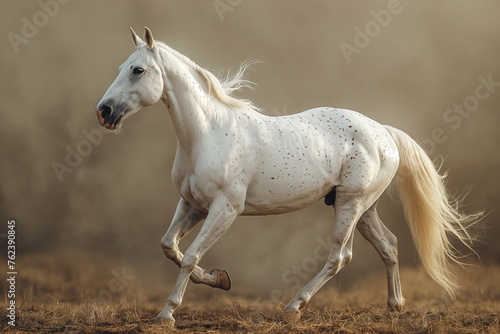 A Hyper-Detailed Portrait of a White Horse generative AI © Devilal