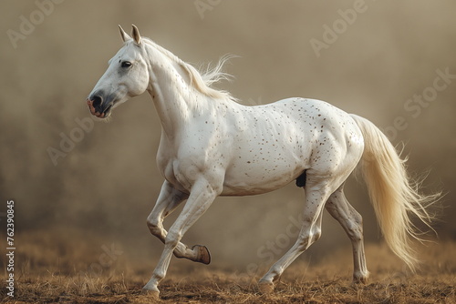 A Hyper-Detailed Portrait of a White Horse generative AI 