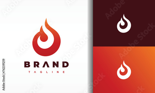 simple circle fire logo