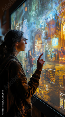 Digital painting of an interactive AR wall in a museum © JR-50