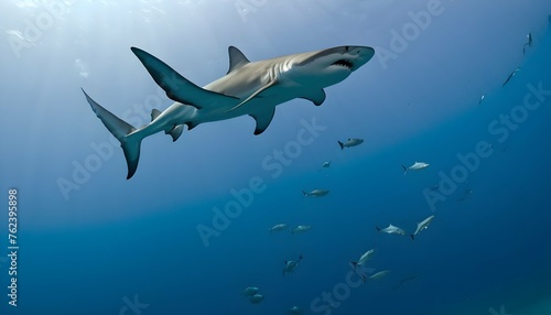 A Hammerhead Shark Circling A Bait Ball Upscaled 10