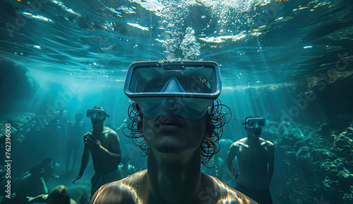 Dive into a concert party underwater with VR glasses from our online store developed in our lab by professional swimmers photo