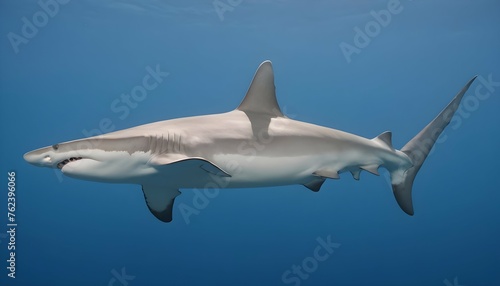 A Hammerhead Shark Swimming Gracefully In Open Wat Upscaled © Dur