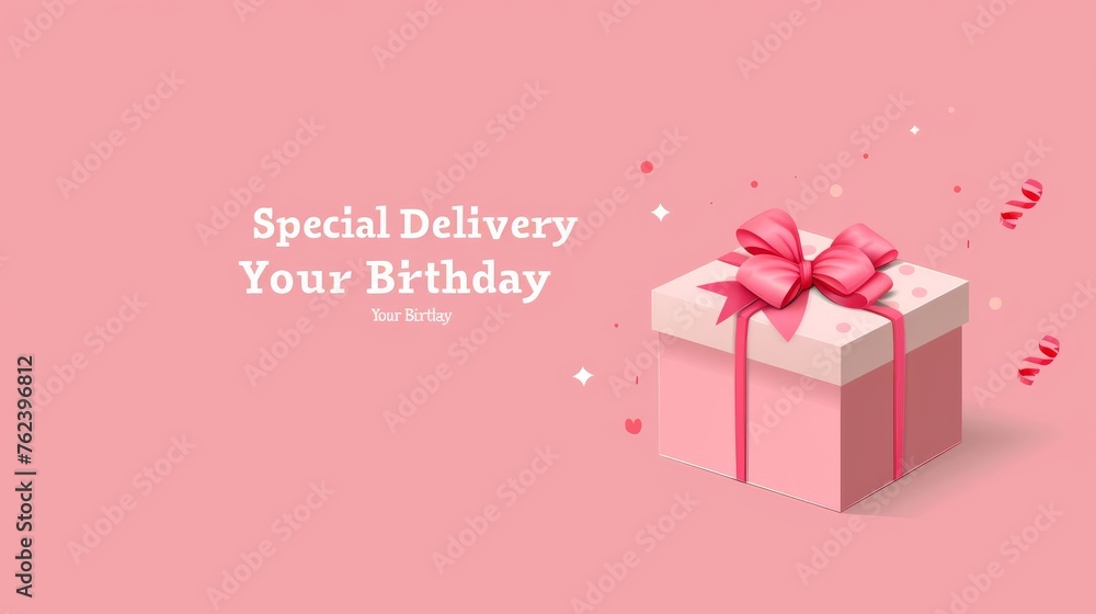 A pink gift box with a matching pink bow on top, sitting on a flat surface. The box is neatly wrapped and the bow is securely tied. A pink gift box with a matching pink bow on top, sitting on a flat surface. The box is neatly wrapped and the bow is securely tied.