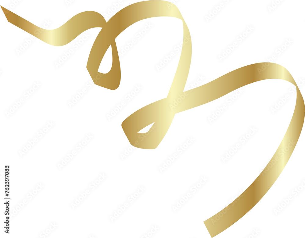 Gold shiny ribbons set. Decoration for party, holiday, New Year Gold shiny ribbons set. Decoration for party, holiday, New Year