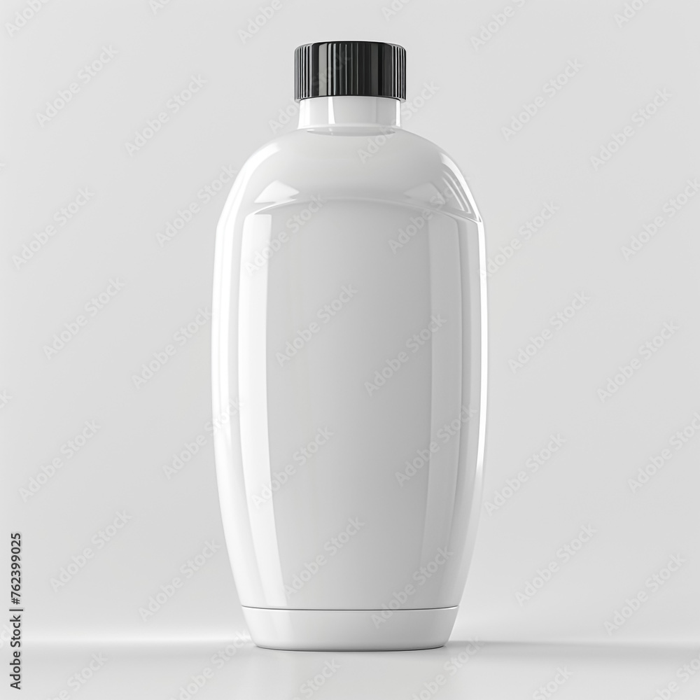 glossy plastic bottle with dispenser mockup for liquid soap shampoo shower gel lotion. 3d illustration - obrazy, fototapety, plakaty 