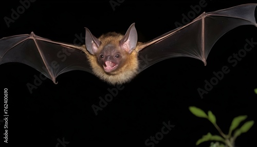 A Bat With Long Ears Twitching In The Night Air Upscaled