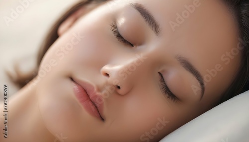 A Close Up Of A Persons Face With Closed Eyes Ra Upscaled 3 photo