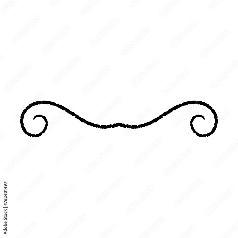 Fototapeta premium Hand drawn divider icon vector illustration design element of swish, swash, swoosh underline swirl squiggle stroke line