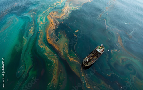 oil leaking in the ocean photo