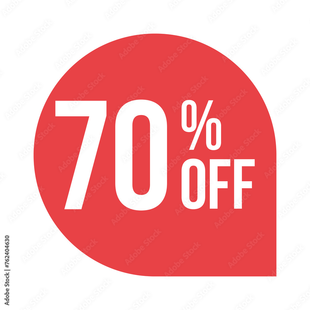 red 70 percent discount label on white background red 70 percent discount label on white background