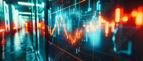 Financial Growth Chart, Marketing and Stock Exchange Analysis, Digital Investment and Business Concept