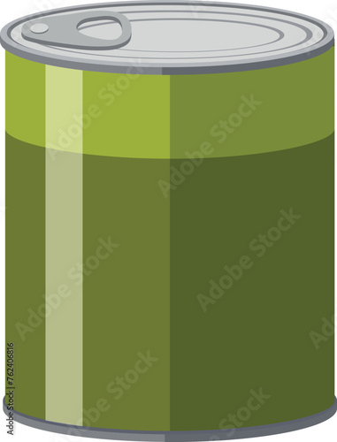 green tin can vector illustration isolated on white