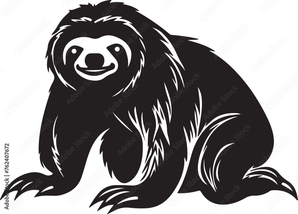 Sloth Silhouette Vector Illustration White Background Sloth Silhouette Vector Illustration White Background