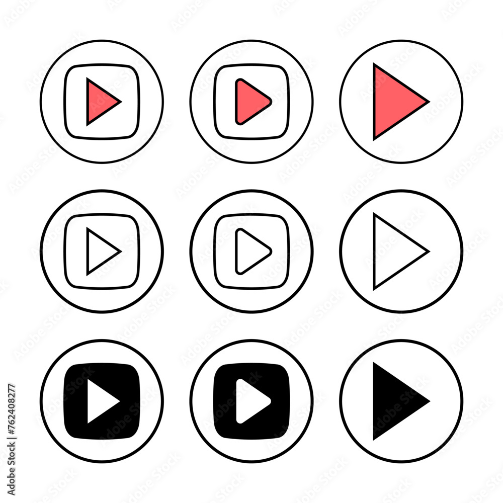 Play Icon vector illustration. Play button sign and symbol Play Icon vector illustration. Play button sign and symbol