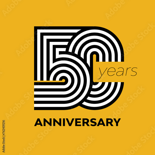 50 years retro anniversary vector template template template design illustration