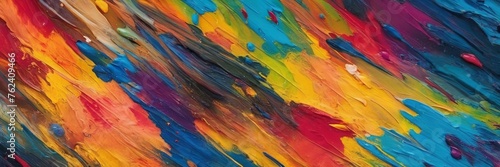oil daub rough colorful bold rainbow color explosion painting texture, with oil brushstroke, knife paint on canvas - Artistic background illustration
