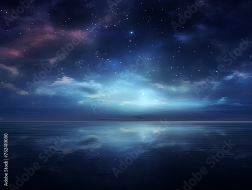 A black sky black background light water and stars © Zickert