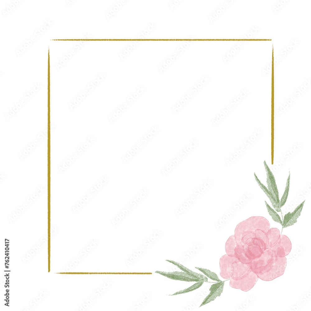Peony flower with frame Peony flower with frame