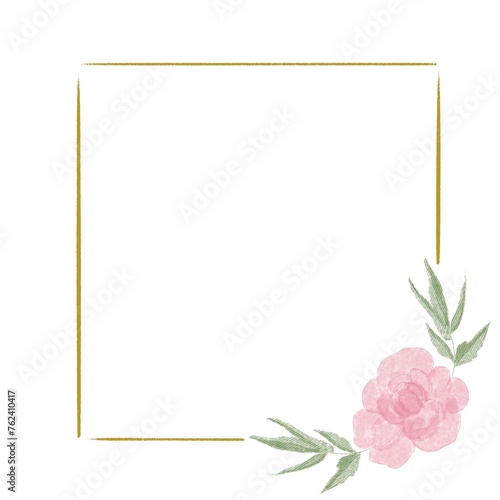 Peony flower with frame